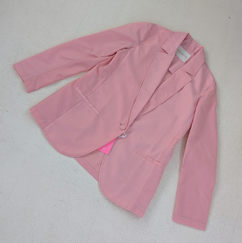 Amanda Uprichard | Grady Pink Blazer Revolve Nylon Small Oversized - Picture 7 of 16